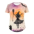 thumbnail image 6 of Qzwdhjm Halloween Shirt for Women Spooky Season Plus Size Tops Short Sleeve Witch Graphic Tees Crewneck Loose Casual Fall Party Tshirts, 6 of 6