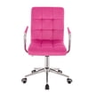 thumbnail image 2 of Silla escritorio color rosa acabado cromada con brazo giratoria altura ajustable forrada en material terciopelo SKU 7009F-2C ROSA TERC, 2 of 4