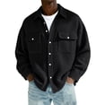 thumbnail image 2 of Top Abrigo Hombres Color Sólido Manga Larga Botón Cuello Moda Casual Verano Al Aire Libre Diario, 2 of 8