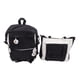 thumbnail image 2 of Conjunto de mochila de lona para estudiantes, mochila informal con bolsillo con cremallera y almacenamiento multifuncional de lona, color negro con colgante, 2 of 15