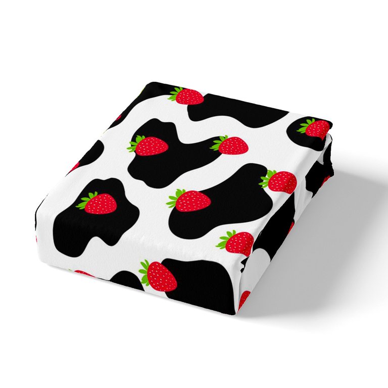 Cute Strawberry Cow Print Kawaii Aesthetic Pattern Front & Back