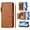 brown, variant on For Boost Summit5 Wallet Case,Senior PU Leather Zipper Card Slots Magnetic Clasp Shockproof Protective Cover