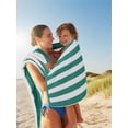 thumbnail image 3 of Utopia Towels 4 Pack Cabana Stripe Beach Towel, 30 by 60 Inches, Oversized 100% Ringspun Cotton Pool Towels, Highly Absorbent Bath Towels for Beach Green, 3 of 8