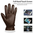 thumbnail image 5 of Harssidanzar Men Winter Leather Gloves,Genuine Leather Warm Lined Touchscreen Texting Gloves for Driving KM051WT,Saddle,Szie L, 5 of 5