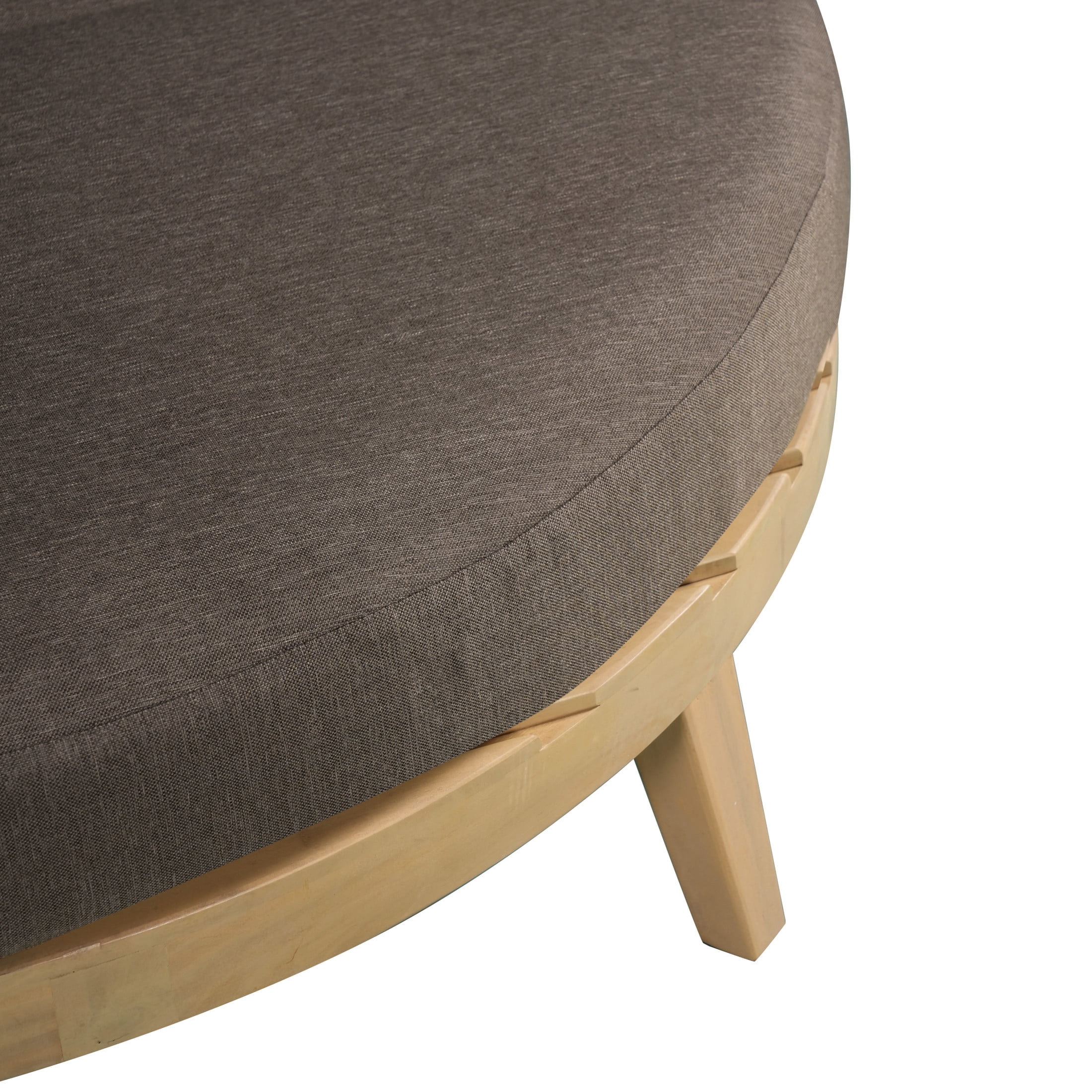 Christopher Knight Home 60" Coastal Outdoor Acacia Wood Round Daybed with Rope Back, Tan Cushion