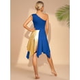 thumbnail image 4 of HULIJA Womens Metallic Praise Dance Dress Sleeveless Liturgical Dancewear Praise Tunic Overlay Blue XL, 4 of 7