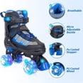 thumbnail image 3 of Patines Nattork para niños y niños azules con ruedas iluminadas de 6 a 12 años, 3 of 7