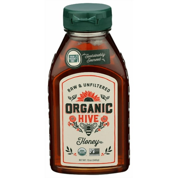 Pack of 6 Local Hive Raw Organic Honey 12oz