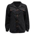 thumbnail image 4 of Women's Sweaters Winter Hooded Cardigans Button Up Cable Knit Coats Jackets Outerwear with Pockets Black, XL, 4 of 5