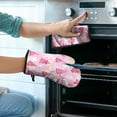 thumbnail image 2 of Pink Christmas Tree Kitchen Oven Mitt and Pot Holder Sets 2 Pcs for Baking, Cooking and Grilling, Heat Resistant Up To 392 °F, 2 of 7