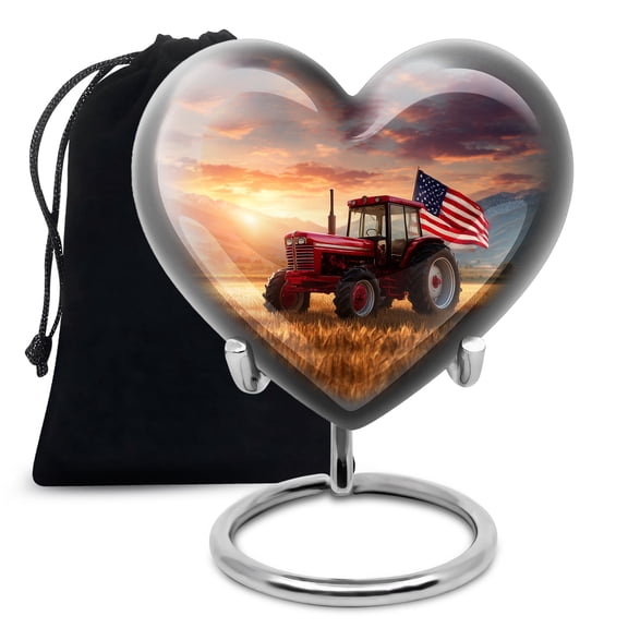 Truck Heart Cremation Urns for Human Ashes Adult Male, Elegant Memorial Burial Box, Large Decorative Urn Keepsake for Loved One’s Ashes - 10Inch - Large Urn - 1Pcs