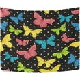 thumbnail image 2 of Polka Dot Butterfly Tapestry Wall Hanging Tapestries Happy Colorful Hippie Psychedelic Art Polyester Carpet Wall Decorative for Living Room Bedroom 60x40inch, 2 of 7