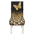 thumbnail image 7 of TSOVTHRID Golden Butterfly Leopard Print Dining Chair Covers Quilted Seat Cushion Covers Anti-Slip Stretch Armless Chair Slipcovers Removable Washable with Detachable Strap, Set of 2, 7 of 7