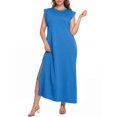 thumbnail image 2 of Cueply Women's Plus Size Maxi Dresses Casual Split Long Sleeveless Dress for Women with Pockets, 2 of 7