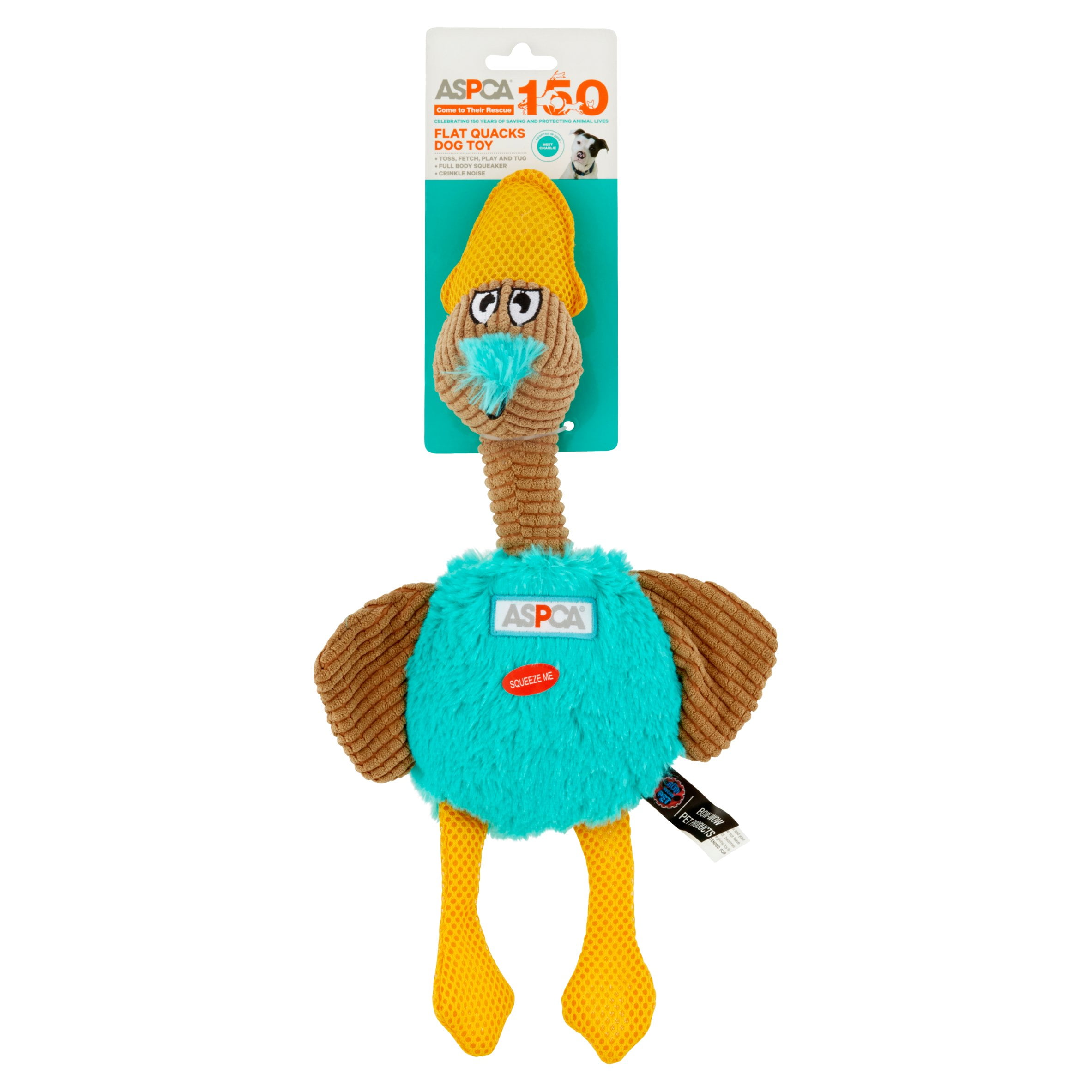 ASPCA Flat Quacks Dog Toy, Blue