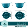 thumbnail image 6 of Rachael Ray Ceramic Mixing Bowl Set, 2-Piece, Teal, 6 of 7
