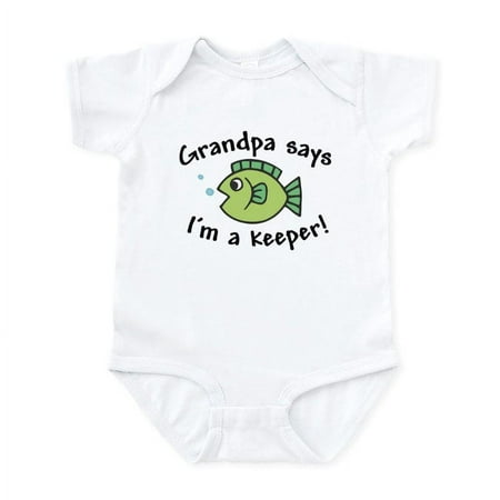 

CafePress - Grandpa Says I m A Keeper Infant Bodysuit - Baby Light Bodysuit Size Newborn - 24 Months