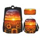thumbnail image 1 of Balery Sunset Golden Sunflower Field Mochila escolar 3 en 1 para niños: mochila resistente con lonchera térmica y estuche para lápices. Mochila escolar para niños y niñas., 1 of 7