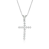 Natalia Drake 1/10 Cttw Diamond Cross Necklace in Sterling Silver Prong Set
