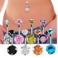 thumbnail image 2 of Anillos de Ombligo de cristal de circón redondo 2021 para mujer, anillo de Ombligo en el Ombligo, Piercing de acero quirúrgico para el cuerpo, joyería Gao Jinjia LED, 2 of 2