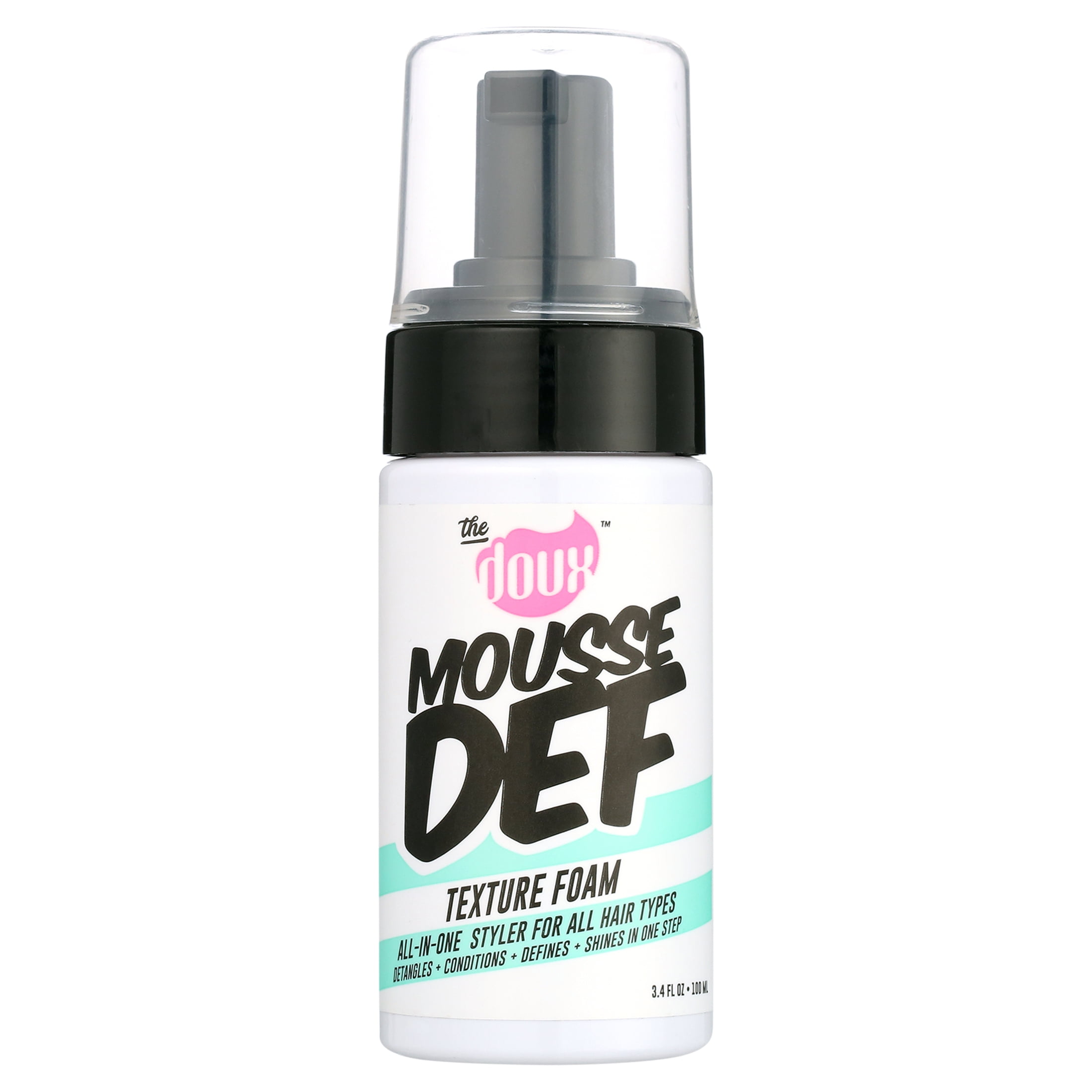 (4 pack) The Doux MOUSSE DEF Texture Foam Travel/Trial Size, Multi-Use Styling Mousse, Curly Hair, Moisturizing, 3.4 oz