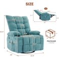 thumbnail image 3 of EDTara Ergonomic Recliner Chair with Heat & Vibration, Swivel Rocking Lounge Chair with Side Pocket, Thickly Padded for Relaxation, 3 of 8