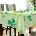 thumbnail image 3 of GZHJMY St. Patrick's Day Clover Tablecloth, Rectangle Waterproof Washable Polyester Table Cover for Picnic Dinner Holiday Party Decor, 60 x 108 Inch, 3 of 7