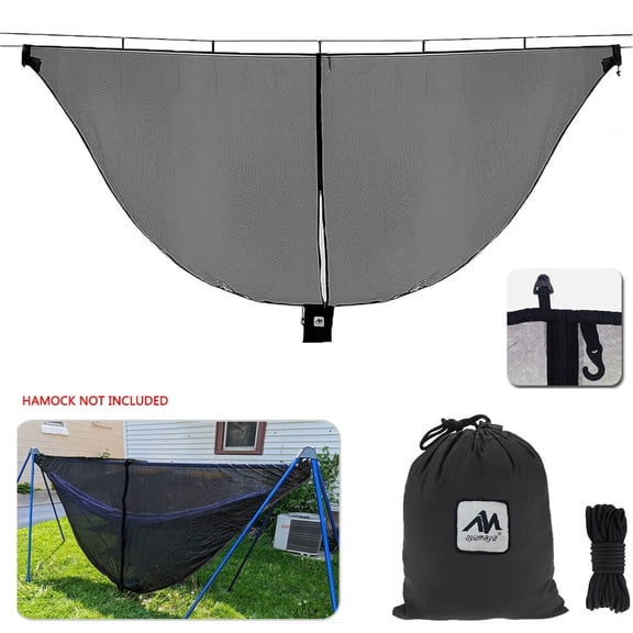 AYAMAYA Mosquito Net, Wide Room Hammock Bug Net,Breathable Mesh Net Equip with Hanging Bag & Lantern Hook,Ultralight Outdoor No-See-Um Spider Bug Nets for Hammocks
