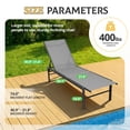 thumbnail image 3 of SUNCROWN Aluminum Outdoor Chaise Lounge Chair - 5-Position Adjustable Recliner with Full Flat Tanning Mode, Portable Design for Poolside, Patio, Deck, Backyard, Lawn & Beach, 1 Piece-Grey, 3 of 9