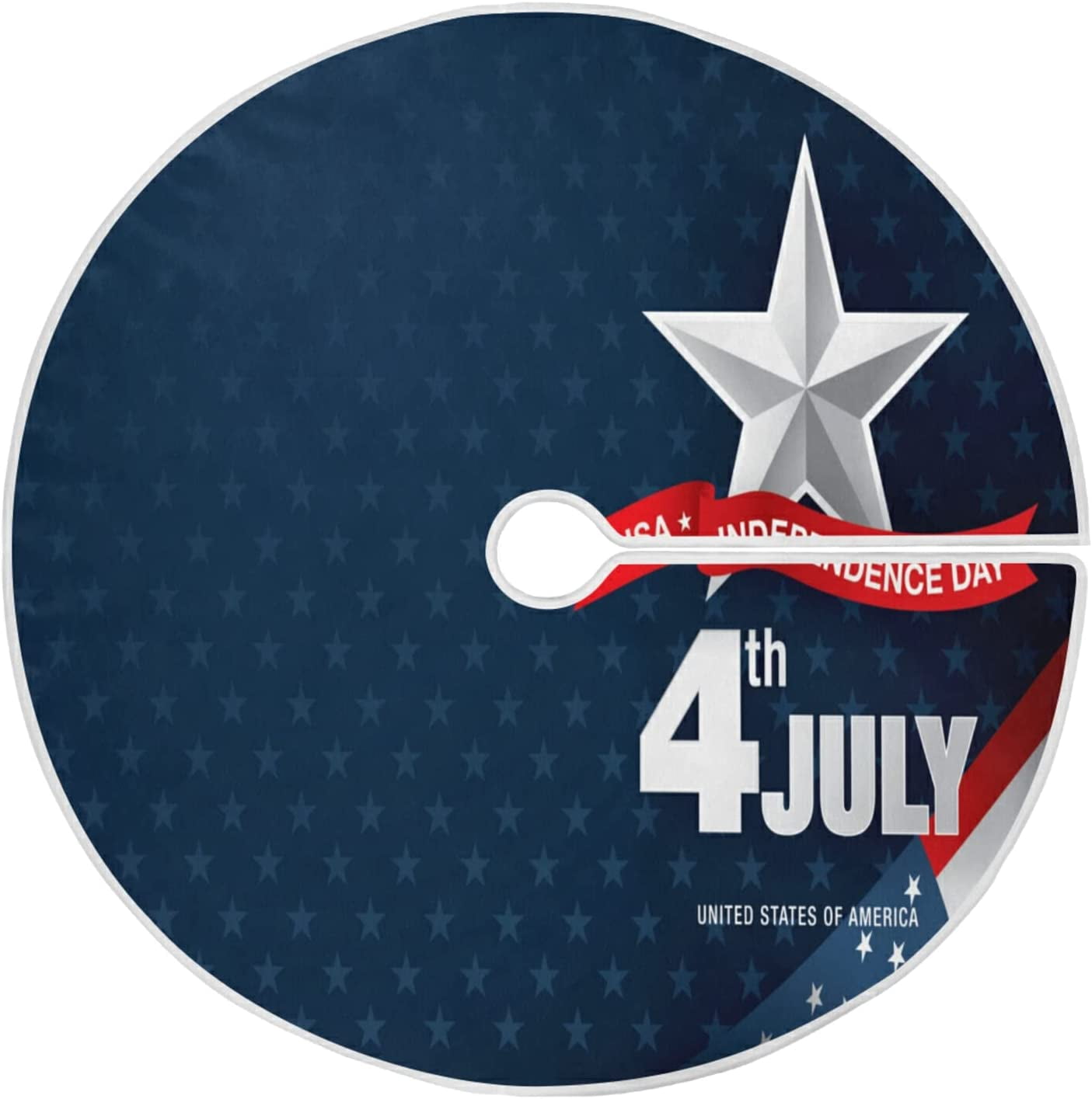 FMSHPON American Flag Tree Skirt Independence Day Xmas Christmas Tree