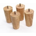 thumbnail image 3 of WEICHUAN Round Solid Wood Replacement Sofa Couch Chair Ottoman Loveseat Coffee Table Cabinet Furniture Wood Legs(4" Straight Set of 4), 3 of 6