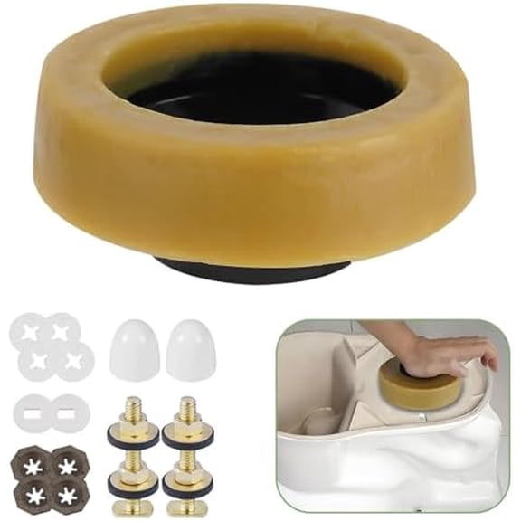 Toilet Flange with Wax Ring for Toilets Replacement Kit Includes Bolts PVC Toilet Flange Repair Kit for 3" or 4" Pipes, Fit Toilet Install & Repair$$Tools & Hardware Other