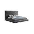thumbnail image 3 of Meridian Furniture Revel King Size Glam Velvet Platform Bed, Grey, 3 of 8