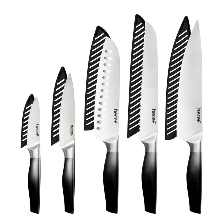 hecef Kitchen Knife Sets with Cloth Roll Bag, High Carbon German Stainless  Steel Blade with Ergonomic Handle & Sheaths, Sharp Knives Set on OnBuy