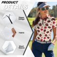 thumbnail image 5 of COEQINE Women Short Sleeve Golf Shirts for Valentine's Day Moisture Wicking 1/4 Zip Golf Polo Tops Quick Dry Fit Workout Sportswear Ladybug and Heart Print Tennis Activewear, XS, 5 of 7