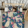 thumbnail image 3 of Golden Retriever and Floral Duvet Cover and Pillowcase Set for Single Bedding, Bedroom Accessories for Kids Teens, 3 of 5