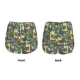 thumbnail image 3 of Fuzoiu Cartoon Dinosaurs (2) Print Women's Athletic Shorts, Double-Layer Running Shorts with Pocket,Women's Workout Shorts for Yoga, Gym, and Workouts-Small, 3 of 7