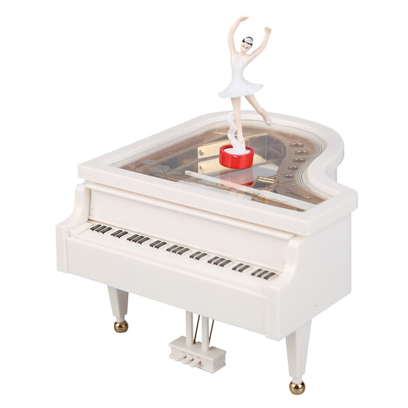 Yuhsdv Dancing Ballerina Music Box - Wind Up Musical Jewelry Box with Rotating Figures, Birthday Gift for Girls, Women, Home Decor (White)