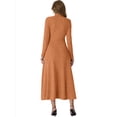 thumbnail image 5 of Cueply Dresses for Women Casual Long Sleeve Fall Spring Mock Neck Pullover Long Dresses with Pockets, 5 of 6