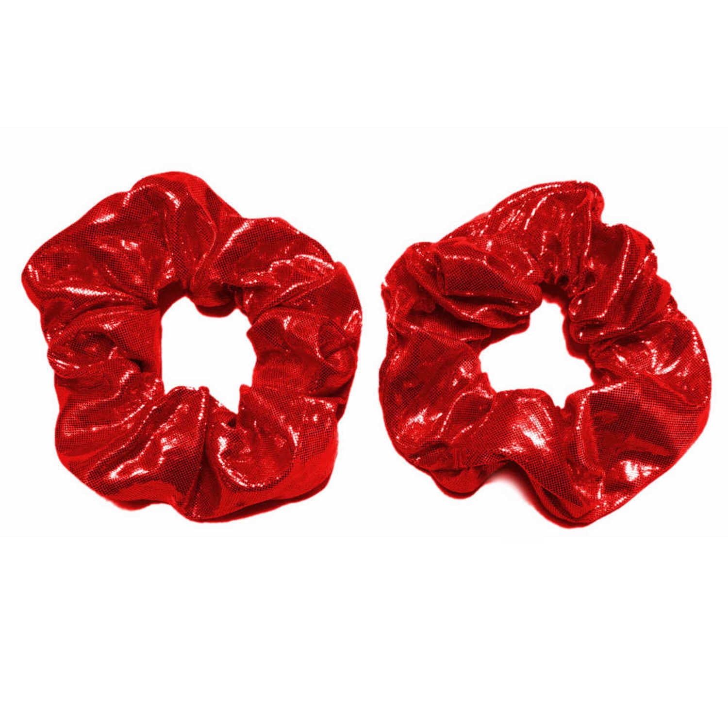 24 Assorted Color Shiny Scrunchies - stretchy shiny rainbow colors