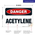 thumbnail image 2 of Danger Acetylene Sign, OSHA Danger Sign,, 2 of 8