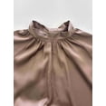 thumbnail image 5 of PAOLA RIBONI Modest Simple Brown Satin Dress With Stylish Sash Full Sleeves Round Neck Elegant Design Ideal For Women Who Appreciate Timeless Fashion, 5 of 11