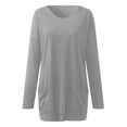 thumbnail image 5 of Women's Casual Loose Fit Tunic Pullover Tops Comfy Soft Long Sleeve Sweatshirts Pullovers T-Shirts Blouses With Pocket, 5 of 6