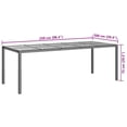 thumbnail image 2 of vidaXL Garden Dining Table Black 250x100x75 cm Poly Rattan, 2 of 4