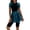 Black, variant on Women Split Two-Piece Swimsuit Short Sleeve Floral Print Swim Dress with Boyshorts Modest Bathing Suit Rash Guard Swimwear Black M