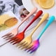 thumbnail image 4 of Dessert Pastry Fork Multicolor Rainbow Stainless Steel Cake Notched Small Fork, 4 of 5