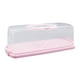 thumbnail image 1 of Caja portátil para guardar pasteles, bandeja para servir huevos, soporte para pasteles con tapa, recipiente para pasteles para Picnic, frutas, cocina , rectángulo rosa Macarena portador de pastel, 1 of 8