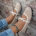 thumbnail image 5 of YHAJDS Lace Casual Shoes for Women Solid Color Lace Embroidery Closed Toe Slip On Casual Flat Office Walking Shoes, 5 of 10