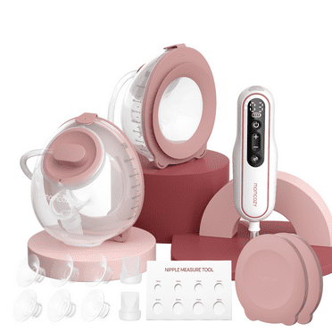 Momcozy Ultra-Light & Hands Free Breast Pump V2, Potent Wearable Pump with 27 Pumping Combinations, Low Noise Painless Portable Double Electric Pump, 17/19/21/24/27mm Flange