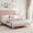 FULL-pink, variant on King Size Bed Frame, Adjustable Height Headboard, Velvet Upholstered Platform Bed Frame, No Box Spring Needed, Easy Assembly, Black